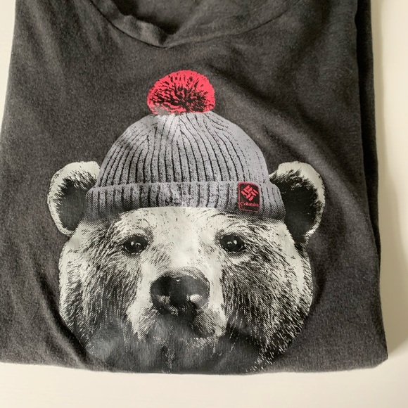 Women’s Columbia Gray Polar Bear Tee Shirt Medium - Picture 3 of 6